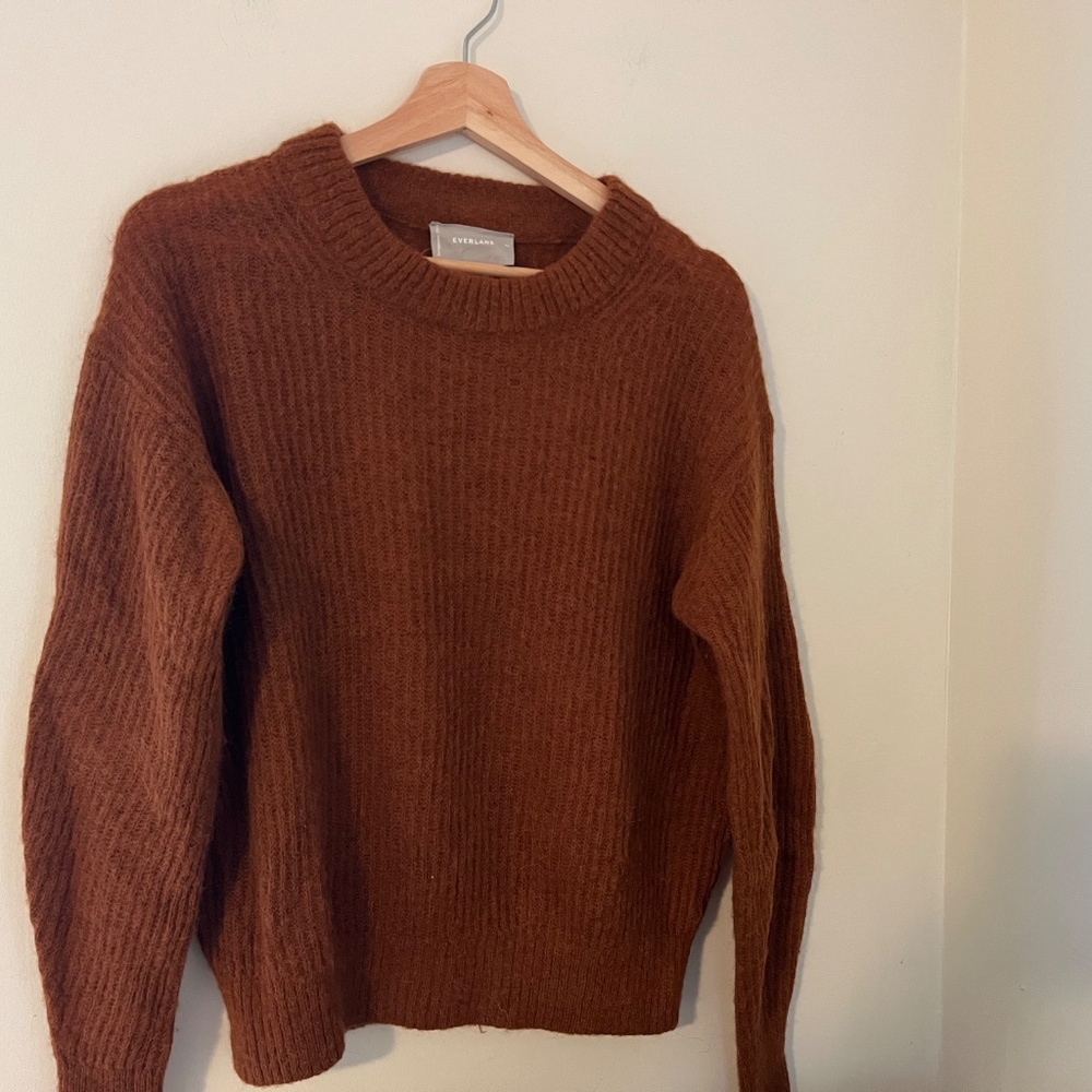 Orange Everlane angora cocoon sweater, women's xs